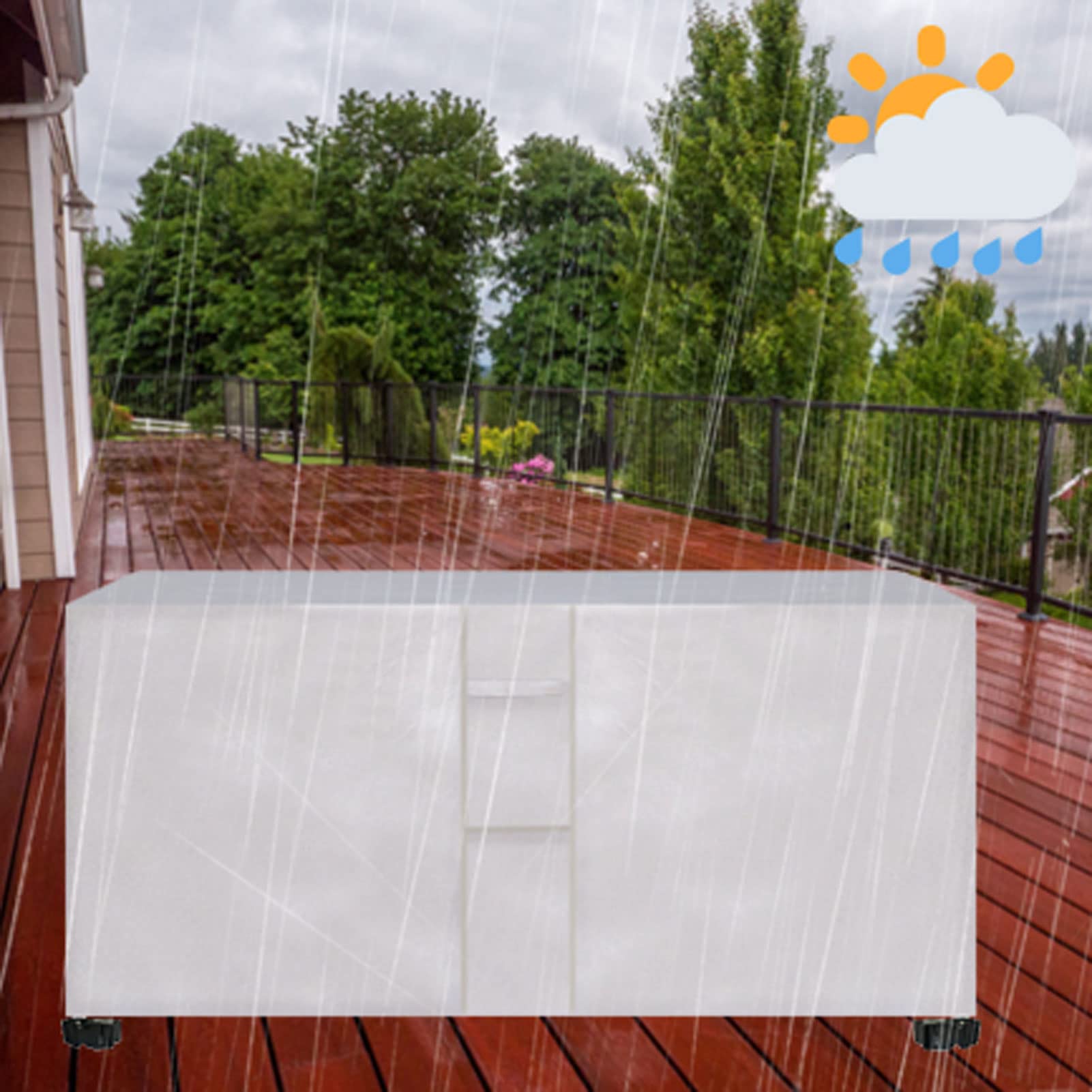 Coperture per Mobili da Giardino Impermeabili 200x200x85cm, Coperture Mobili Giardino per Esterno, Rettangolare Copertura per Tavolo E Sedie da Giardino con Sfiato d'Aria