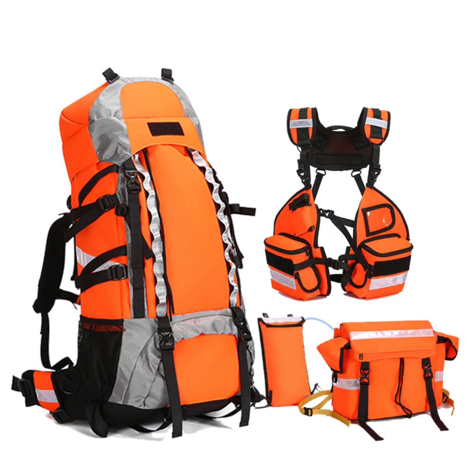 Mochila de Emergencia Impermeable Mochila para Incendios Bolsa de de Intervención Pack de Respuesta Rápida Material Oxford 1200D Protección contra