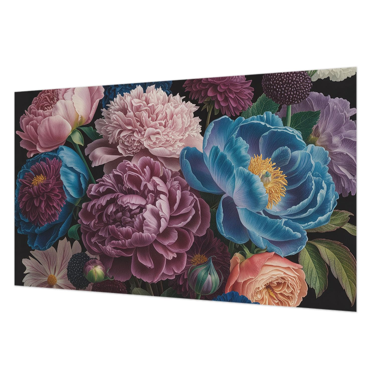 Tapisserie intissée 416x254 cm avec colle incluse motif fleurs colorées