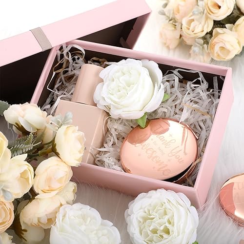 Miniatura 7 de Thyle 24 piezas de espejo compacto inspirador Thank You for Being Awesome Portable Handheld Round Makeup Metal Pocket Mirror Regalos de