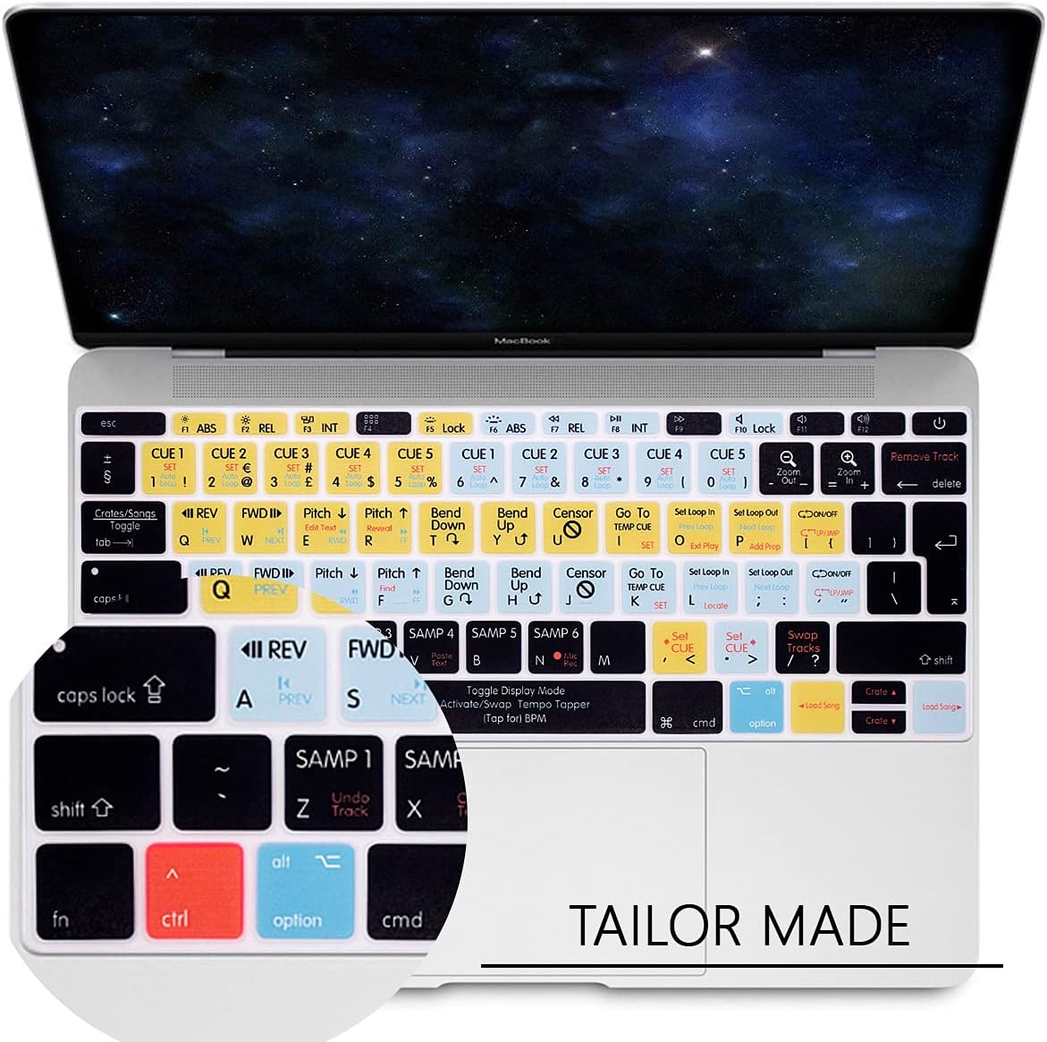 MMDW Serato Scratch LIVE Shortcut Hotkeys Silicone Keyboard Cover Compatible with MacBook Pro 13 Inch 2017 & 2016 Release A1708 No Touch Bar & for MacBook 12 Inch A1534 Protective Skin (EU Layout) - Image 4