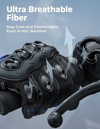 Miniatura 5 de KEMIMOTO - Guantes de motocicleta para hombre, guantes de ciclismo para pantalla táctil, para deportes al aire libre, en carretera, vehículo