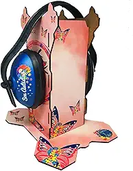 Abafador de Ruído Azul para Autista com Suporte Decorativo Tons de Alegria