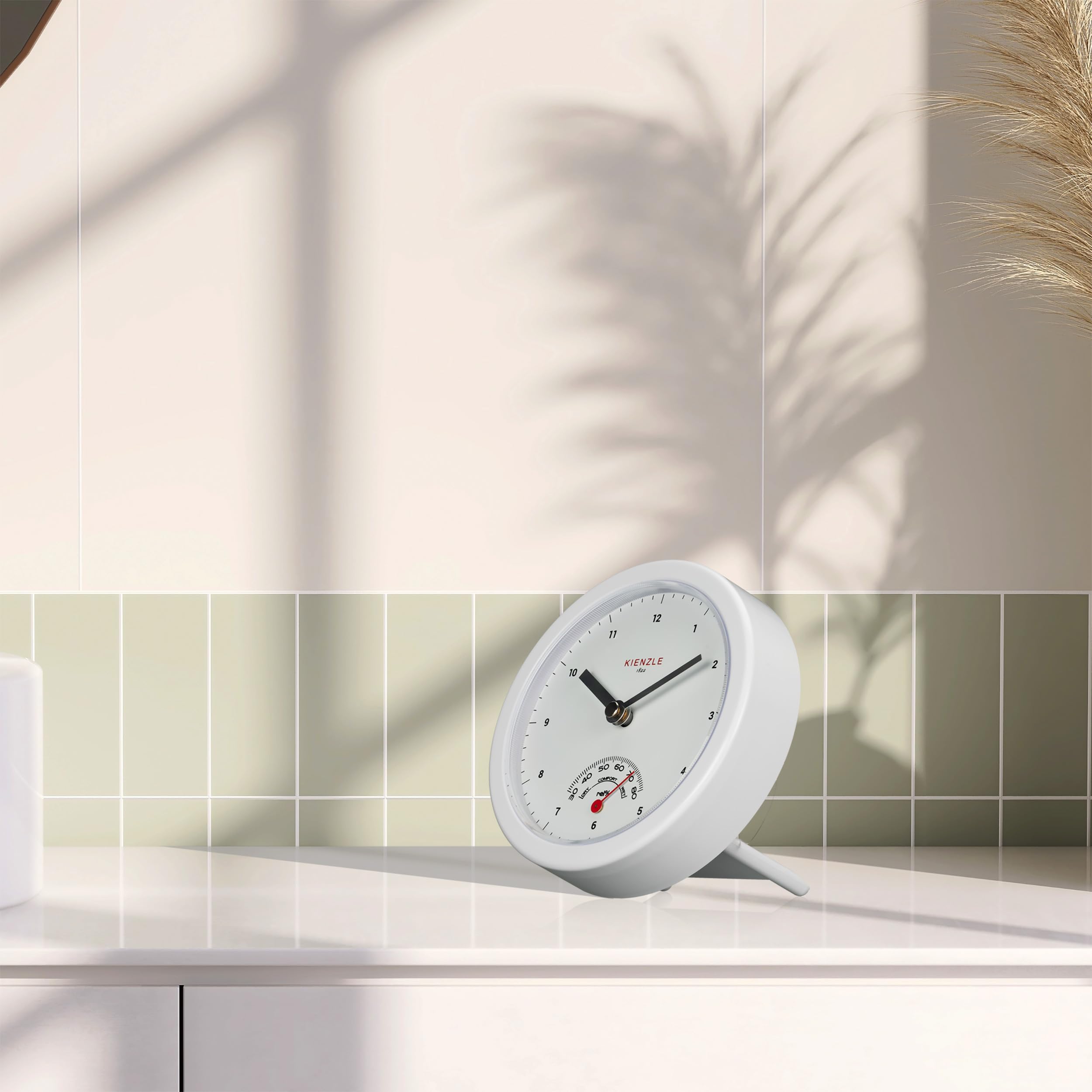 Kienzle Orologio da bagno con movimento al quarzo, igrometro, con ventose resistenti agli spruzzi
