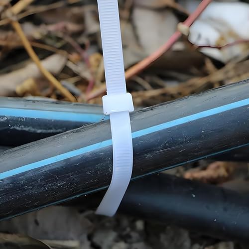 Miniatura 4 de QCSJALM Bridas de cables blancas resistentes de 18 pulgadas (paquete de 50)  Bridas resistentes a los rayos UV para uso en interiores y exteriores,