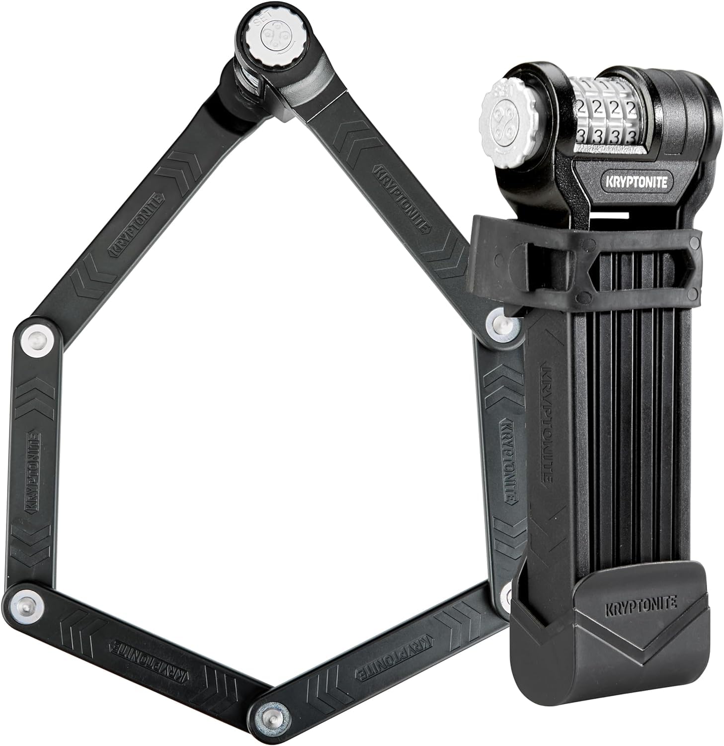 Kryptonite Keeper 585 Combo Faltschloss, faltbares Fahrradschloss mit Zahlenkombination inkl. Halterung, Streben aus 3 mm dickem, gehärteten Stahl, Sicherheitslevel 5/10, für Fahrräder, 0,99 kg, 85 cm