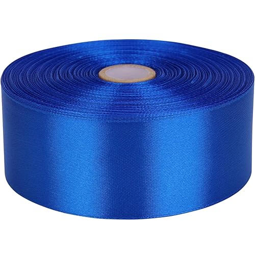 Baocuan 1-1/2 inch Royal Blue Satin Ribbon 50 Yards Solid Fabric Ribbons Roll for Wedding Invitations, Bridal Bouquets, Sewing, Party Decorations, Gift Wrapping and More
