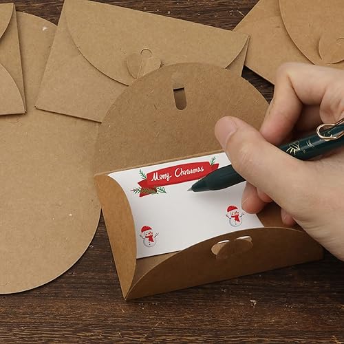 Miniatura 5 de SAVITA 25 mini sobres con tarjetas, cierre de corazón, grafiti en blanco, tarjetas de felicitación de papel kraft para invitaciones de boda,