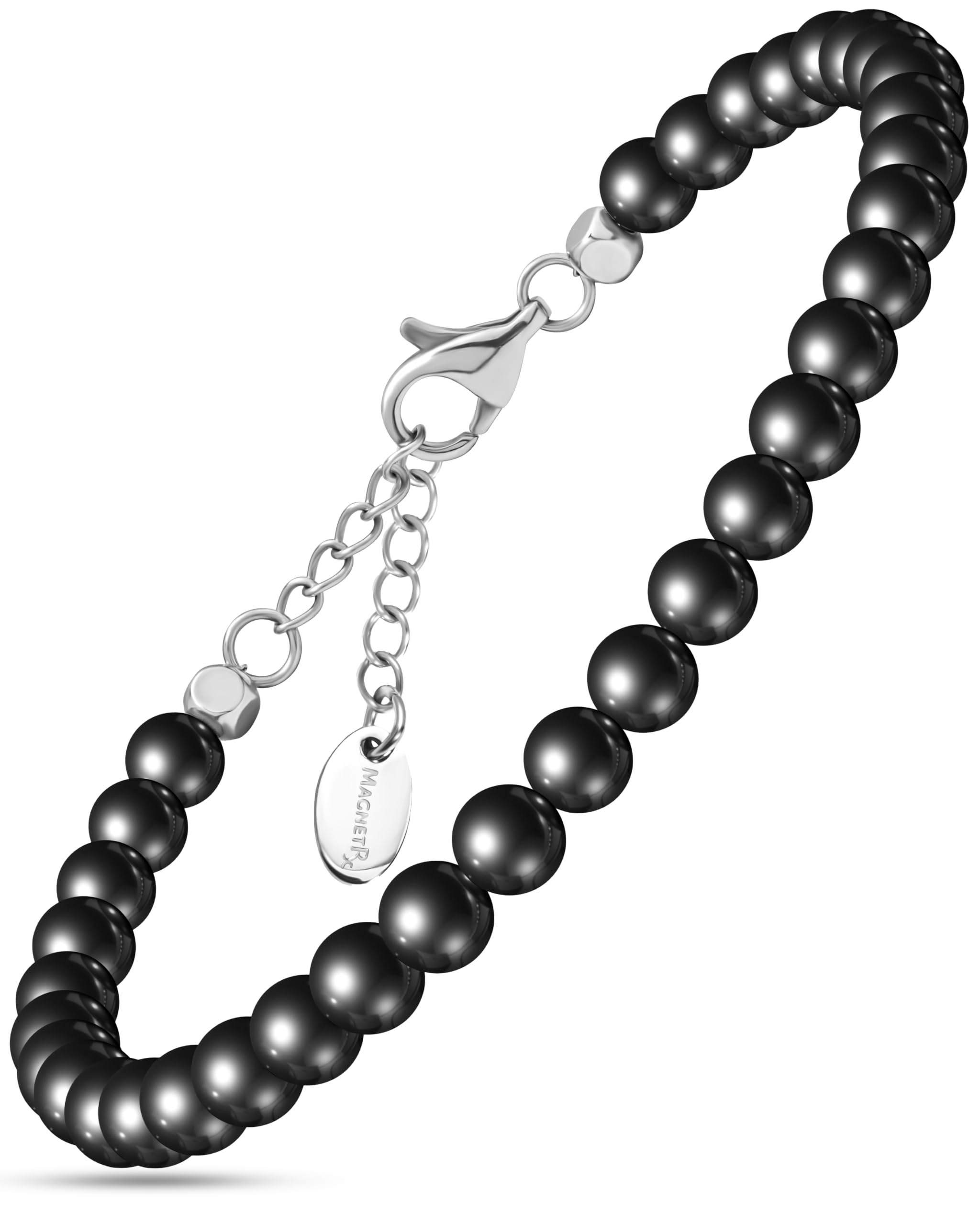 MagnetRX® Hematite Beaded Magnetic Anklets (Round Beads)