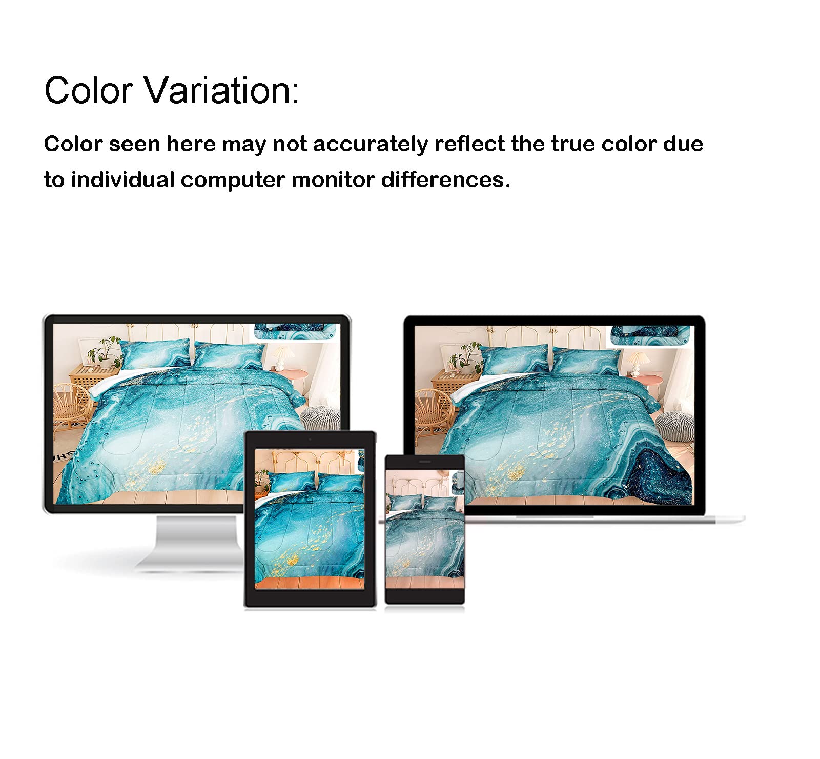 Teal Pink Green Marble King Sheet Set - Modern Abstract Fluid Design, Gold Metallic Foil, Deep Pocket Bedding