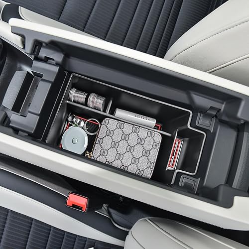 Miniatura 8 de HGWEI Organizador de consola central compatible con accesorios interiores Nissan Rogue 2021 2022 2023 2024, caja de almacenamiento de material ABS,