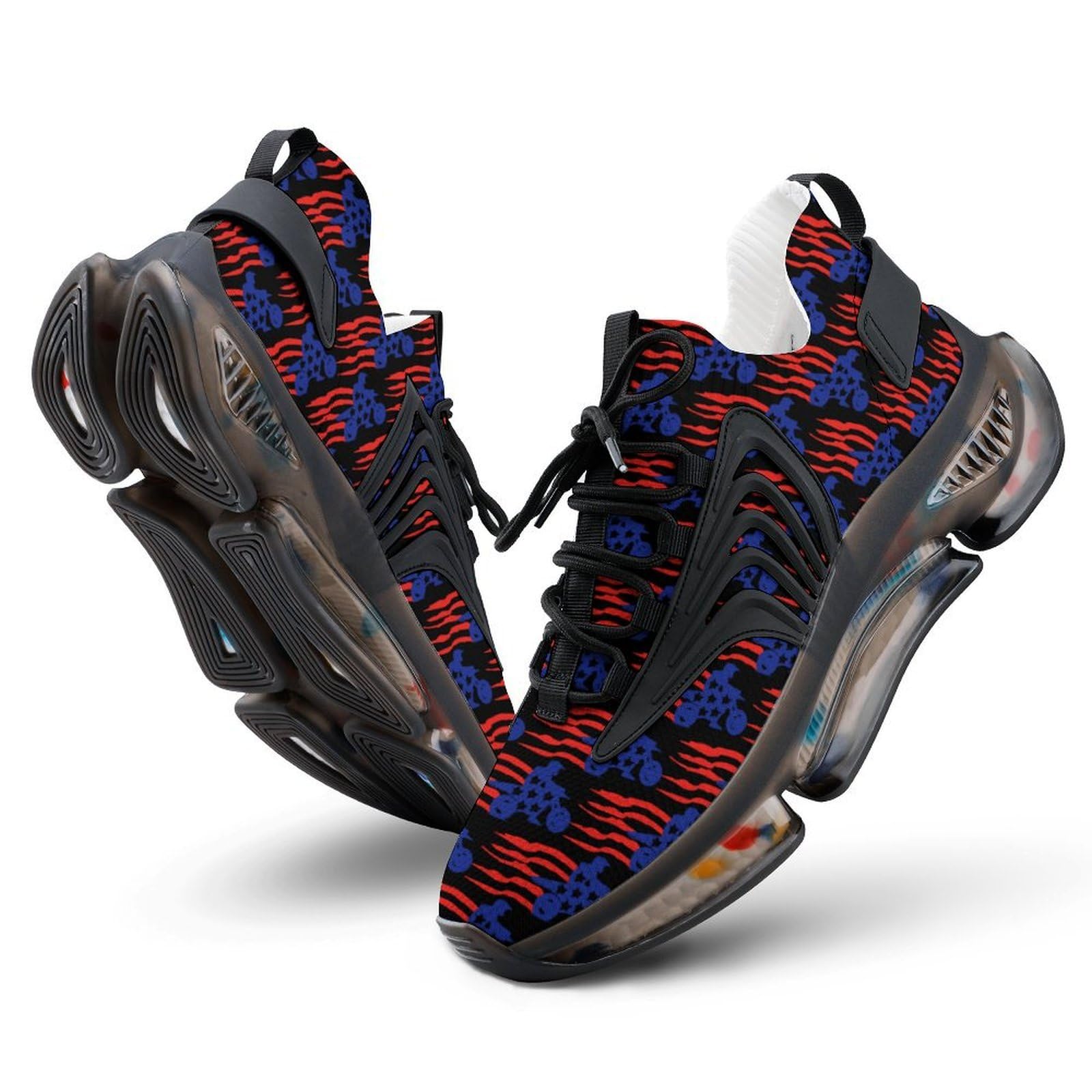 Tenis deportivos de motocross para hombre, con la bandera de Estados Unidos, para correr | Moda Deportiva Atlética Fitness Transpirable Ligero Cómodo Exterior