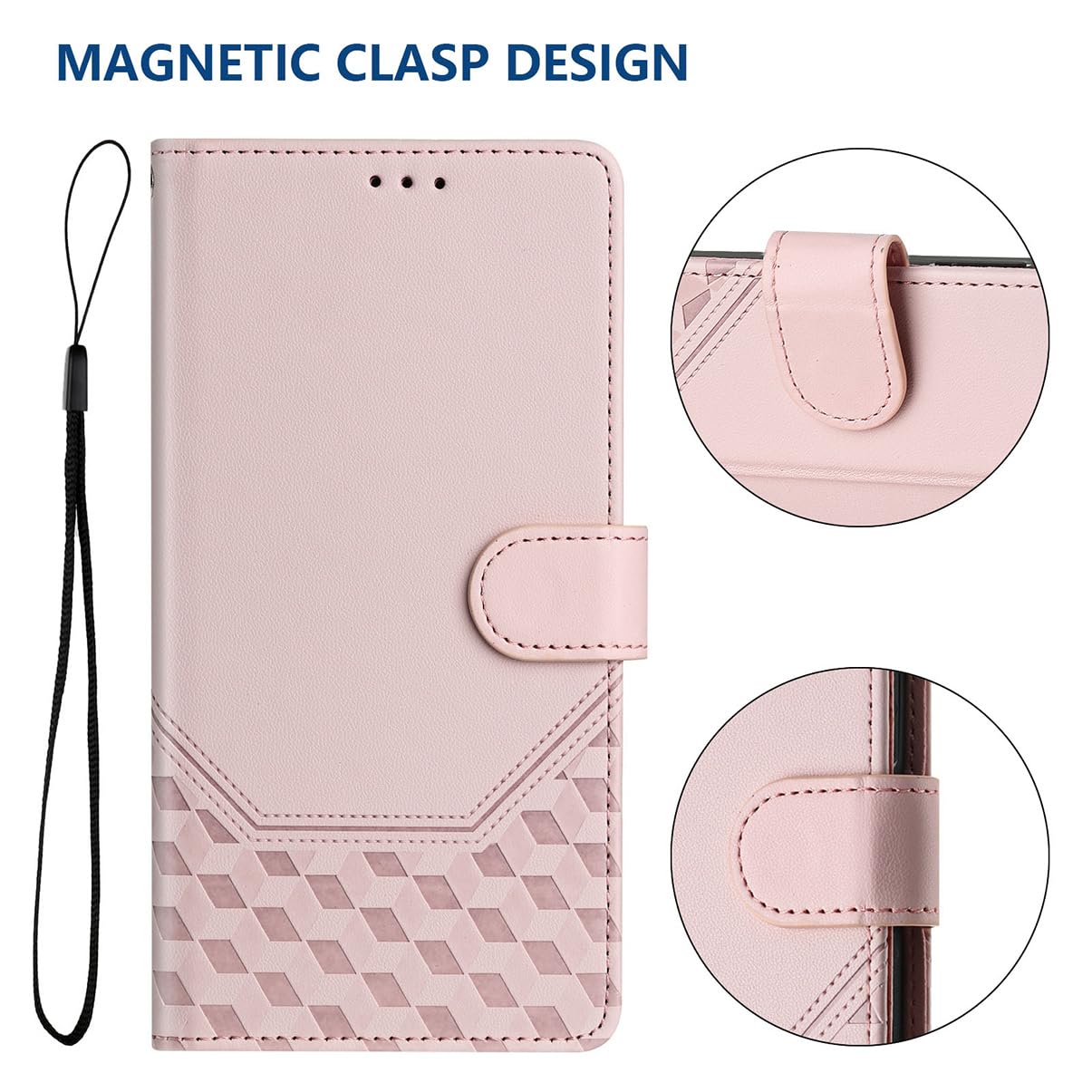 Custodia A Portafoglio In Pelle Per Honor 400 Lite – Flip Folio Con Chiusura Magnetica, Porte Carte, Supporto Integrato E Bumper In Silicone – Colore Oro Rosa