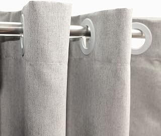 YISURE No Hook Grey Shower Curtain Linen Style 76 Inches, Heavy Duty Cloth Shower Curtain for Bathroom No Hooks Needed, Machine Washable, 72x76