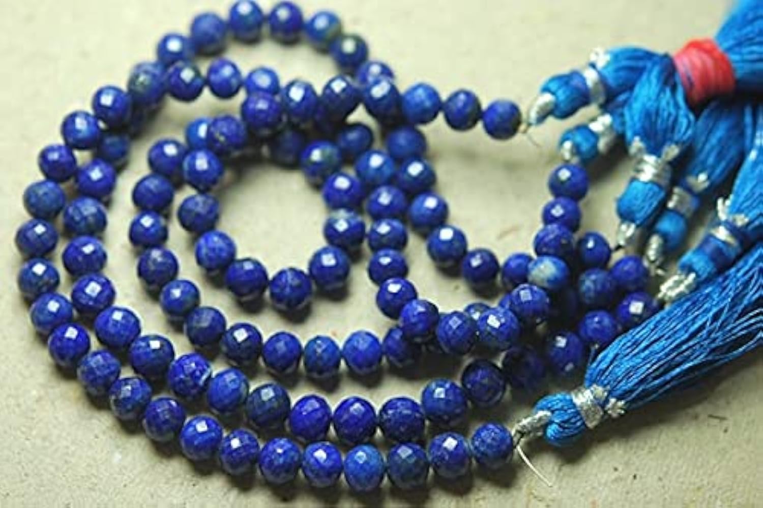 Perle lapis lazuli facettée rondelle 4,5-5mm pour fil création bijoux artisanaux