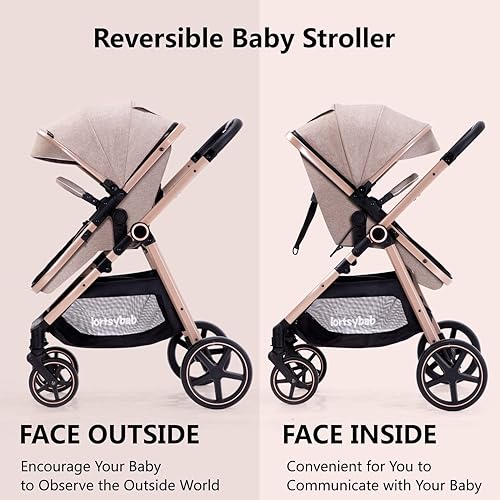 Miniatura 3 de Cochecito de bebé 2 en 1 - Cochecito plegable infantil para recién nacidos con asiento reversible - Cochecitos para niños pequeños de 0 a 36 meses