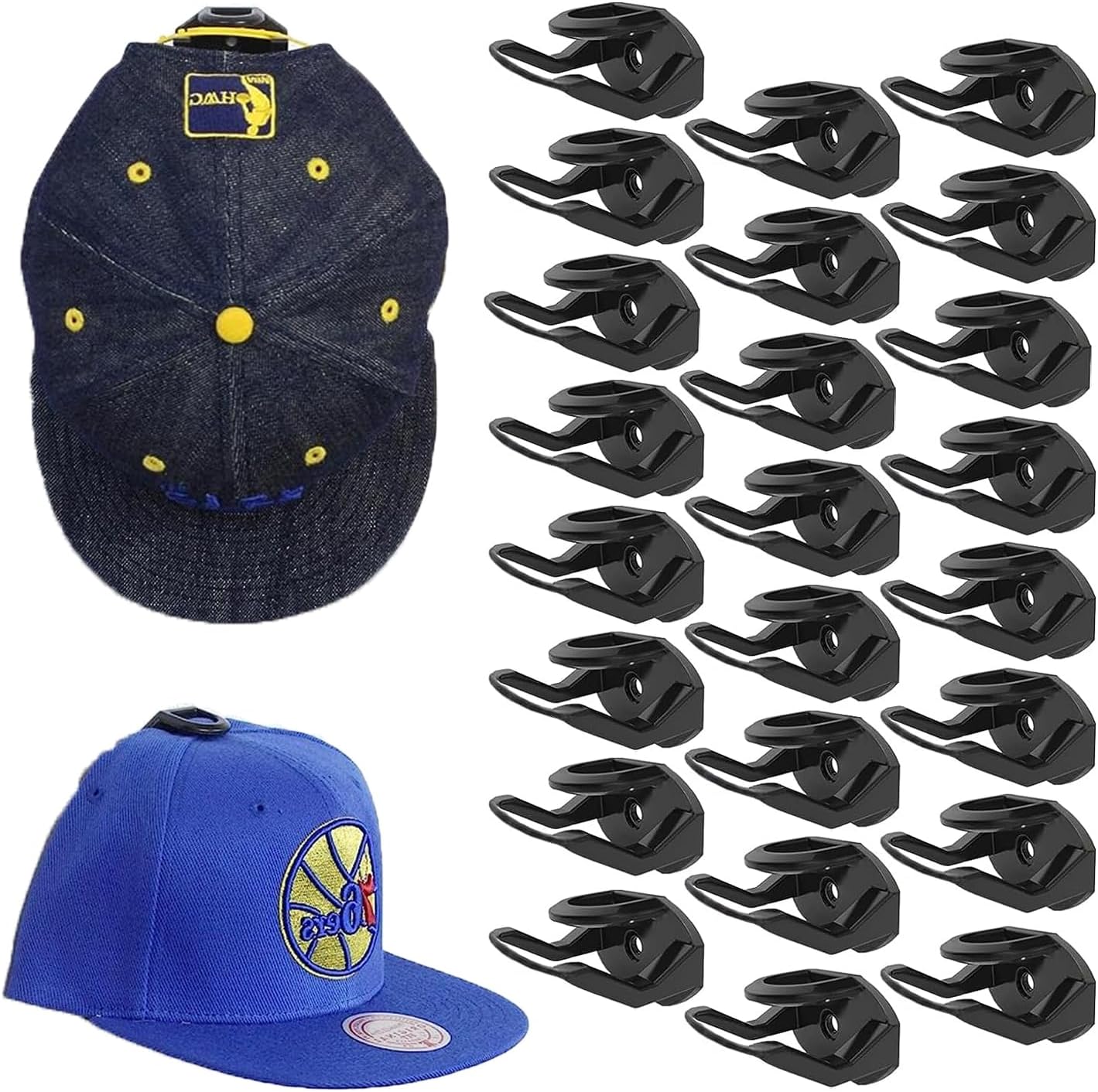 Amazon.com: 22 Pack Adhesive Hat Hooks for Wall, Super Strong Hat Rack ...