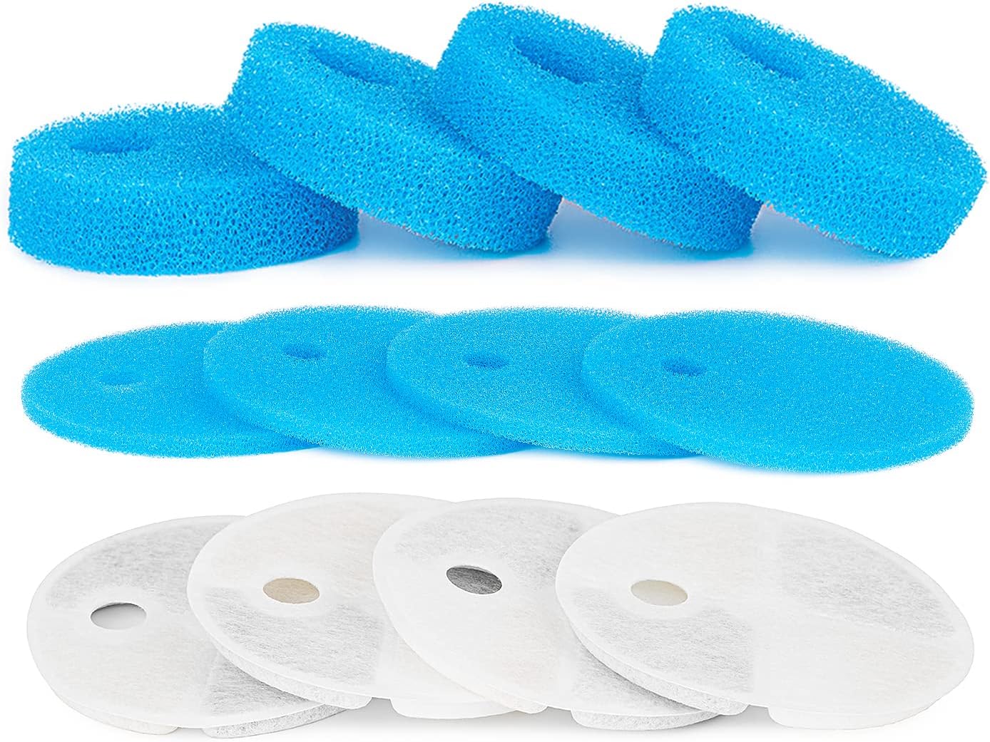 Flurff Replacement Filters for Cat Water Fountain, 4 Pack Filters for Ultra Quiet Pet Water Fountain, Visible Water Level Dog Water…