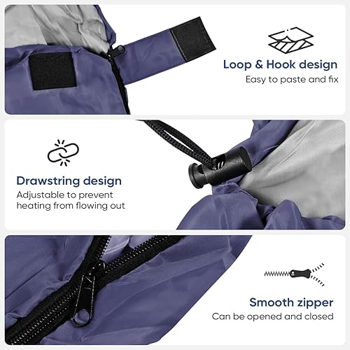 Miniatura 3 de OBTANIM Saco de dormir portátil impermeable para acampar para adultos y niños, 4 estaciones, clima frío o cálido mochilero, senderismo, montañismo,