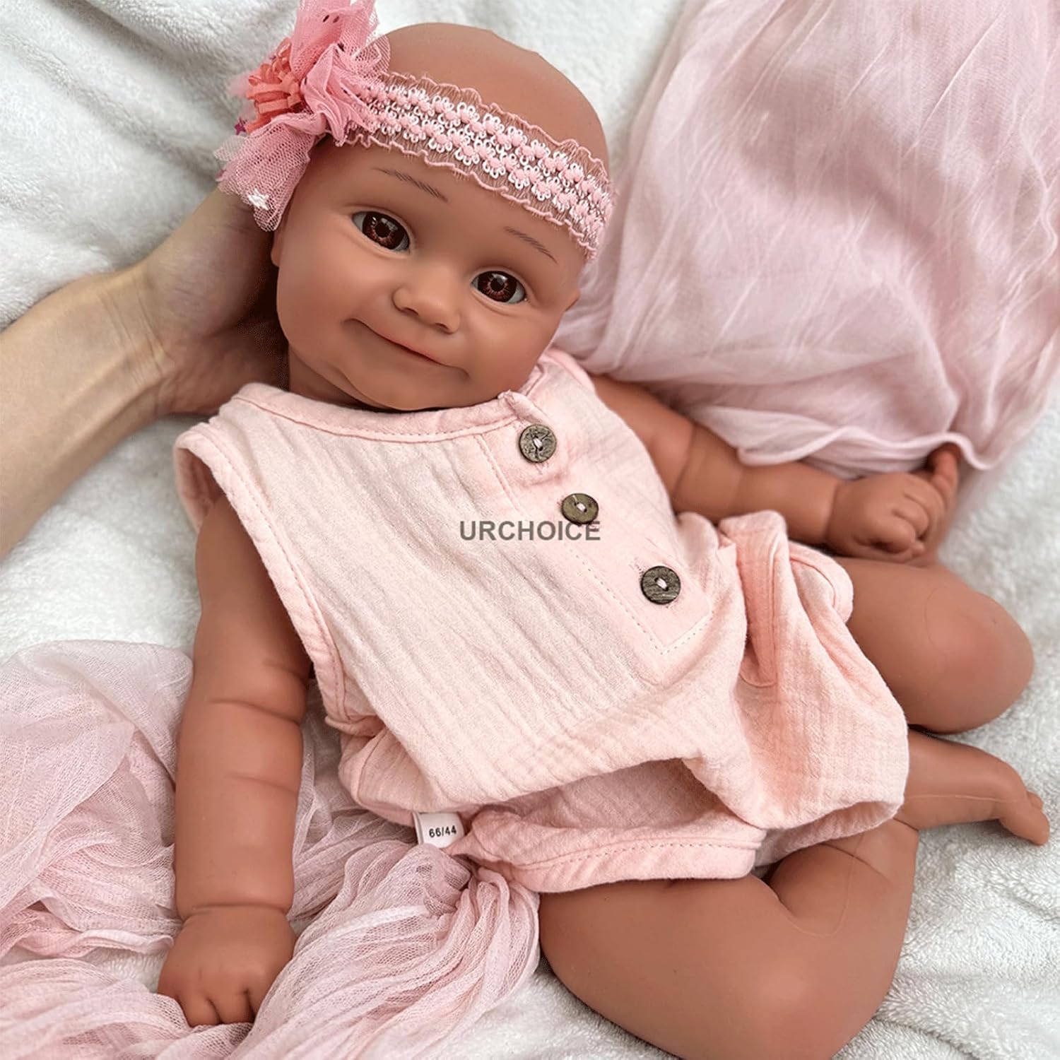 Realistic Reborn Baby Dolls Girl Silicone Full Body 20 Inch Lifelike Newborn Doll That Look Real Life Infant Babies - Tan