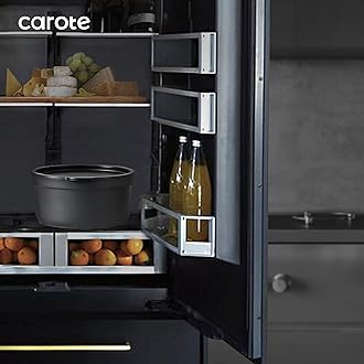 CAROTE 20pcs Pots and Pans Set Non Stick, Nonstick Cookware Set, Dishwasher/Oven/Fridge Safe Pots and Pans, Removable Handle RV Cookware, Induction Kitchen Set, Black