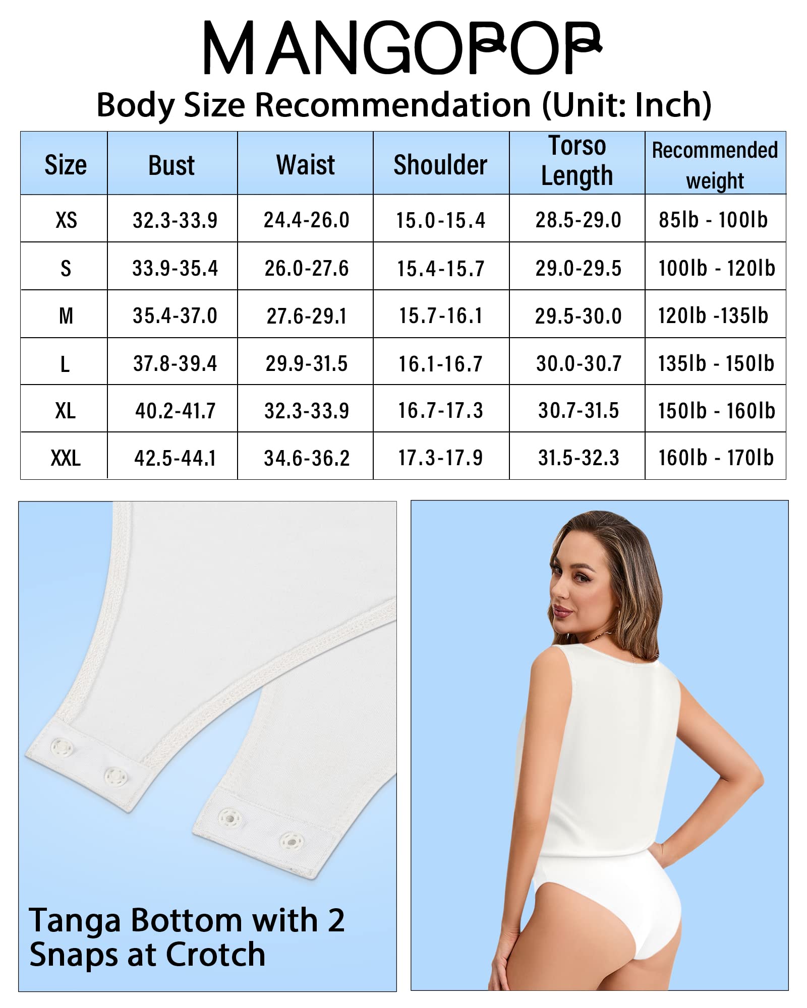 MANGOPOP Body da donna con scollo a V, vestibilità ampia, in raso, senza maniche, a maniche lunghe, elegante