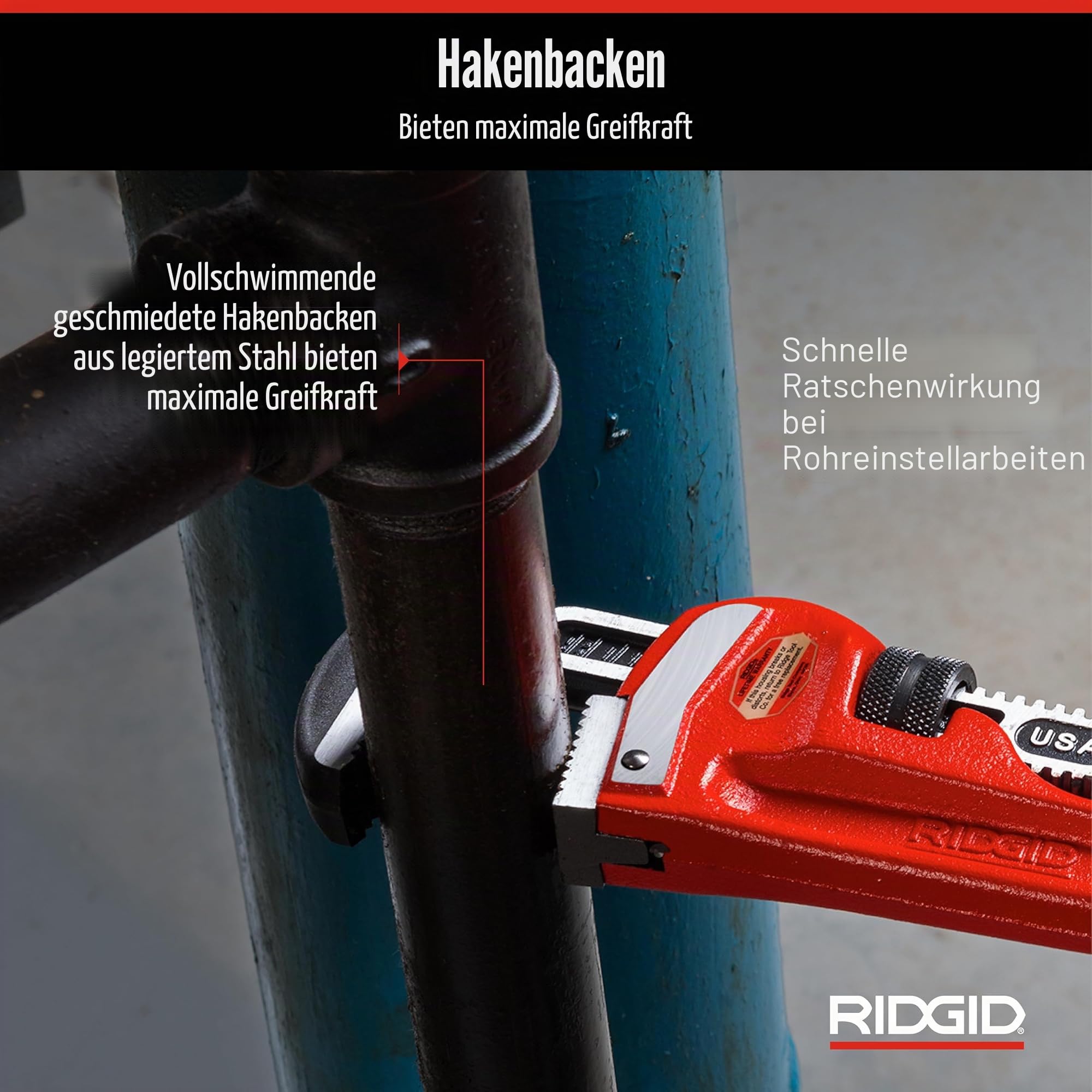 RIDGID 31035 Modell 36" gerade Rohrzange für schwere Beanspruchung, 36" Sanitär-Schraubenschlüssel