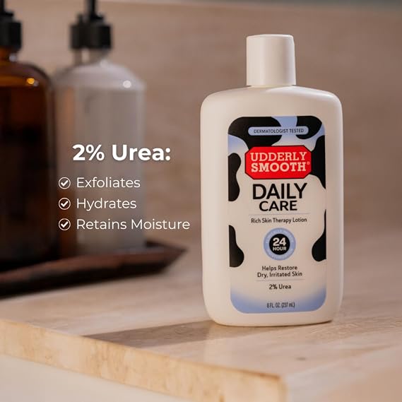 Udderly Smooth Hand & Body Lotion with 2% Urea, Daily Moisturizer, 8 Fl Oz