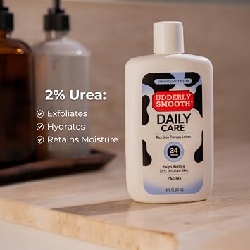 Udderly Smooth Hand & Body Lotion with 2% Urea, Daily Moisturizer, 8 Fl Oz