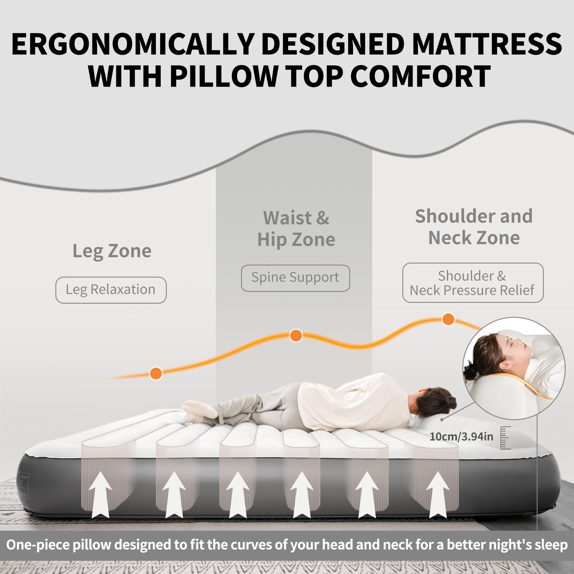 J*☆様 Naturehike スリーピングパッド 200×180×25 cm Naturehike Air Mattress for 3 People, 200 x 180 x 25 cm, Max 450