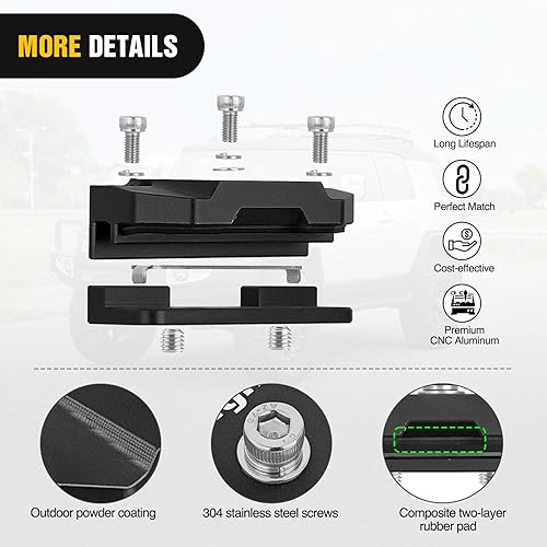 Miniatura 6 de Nilight Soporte de montaje de barra de luz LED, 2 unidades, universal, ajustable, capó de pilar, antiniebla, lámpara de trabajo, sin perforación,