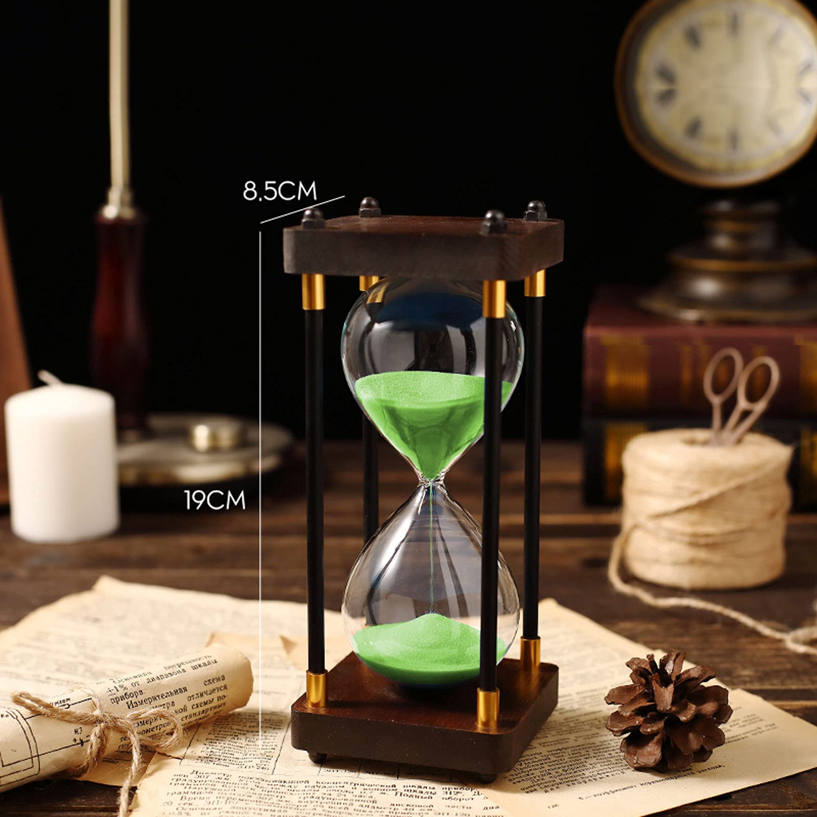 Brogtorl Clessidre Colorato Sabbia Orologio Clessidra legno15/30/45/60 Minuti,Timer A Clessidra,Regali creativi Giocattolo Ufficio A Casa Décor