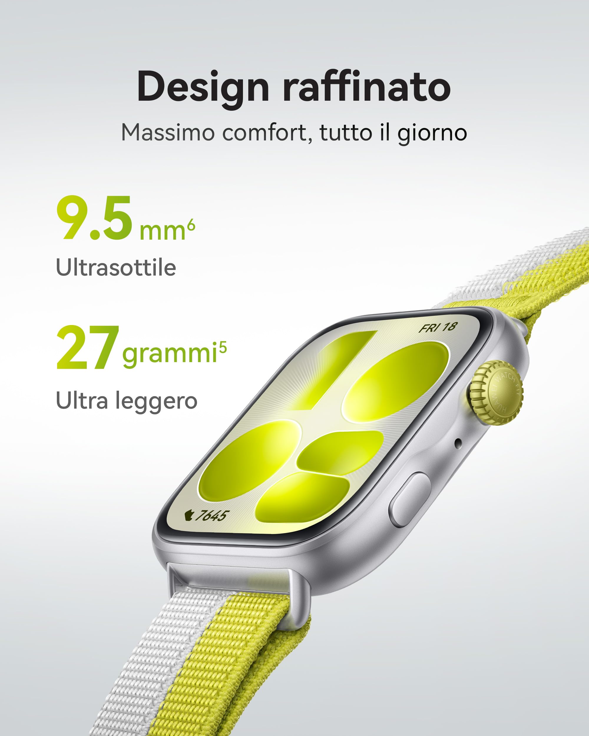 HUAWEI WATCH FIT 5 Smartwatch, Schermo AMOLED HD da 1,82", Design Raffinato, Pagamento NFC, Rilevamento Cadute, Batteria a lunga durata, Monitoraggio della salute, 5 ATM, Android & iOS, Nero