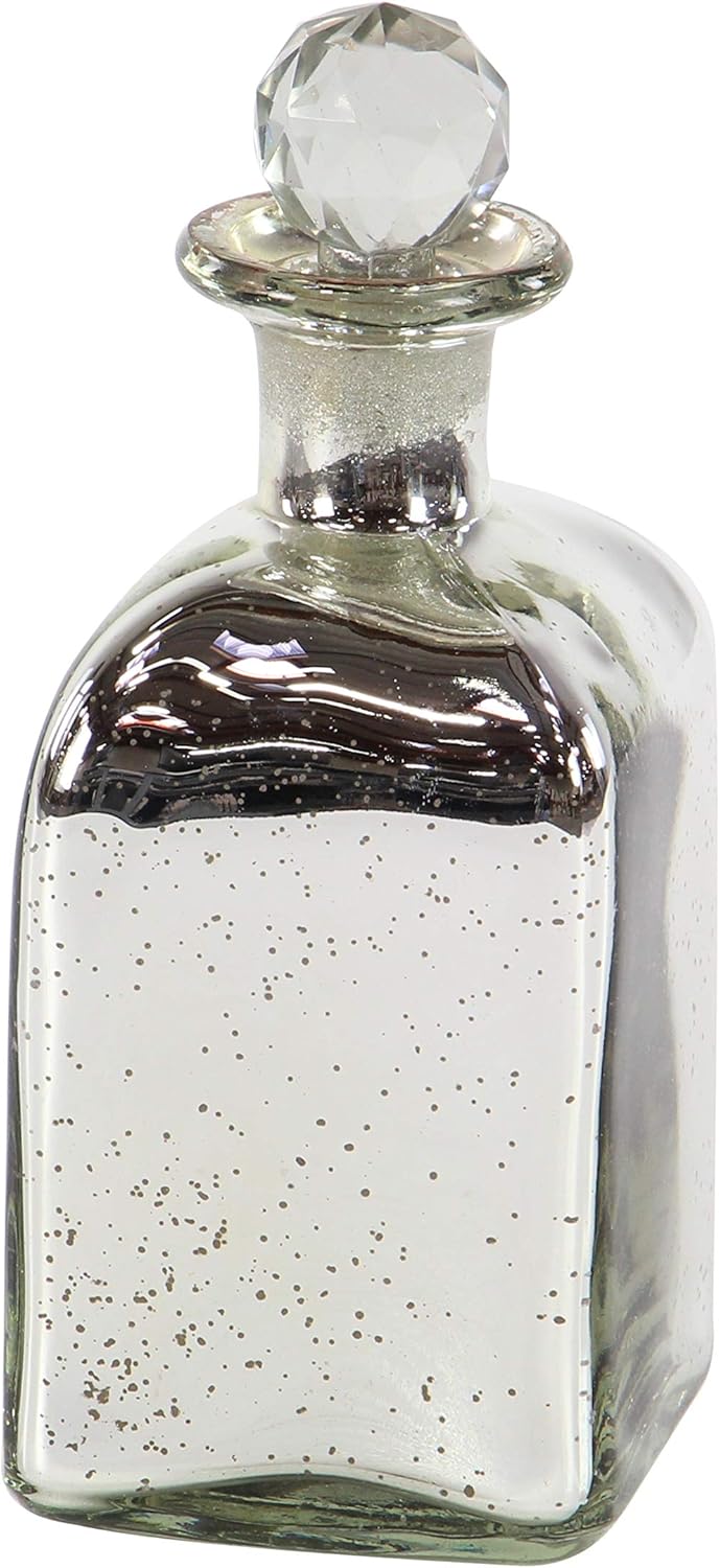 Deco 79 Glass Abstract Decorative Jars, Set of 3 9, 10, 11H, Silver