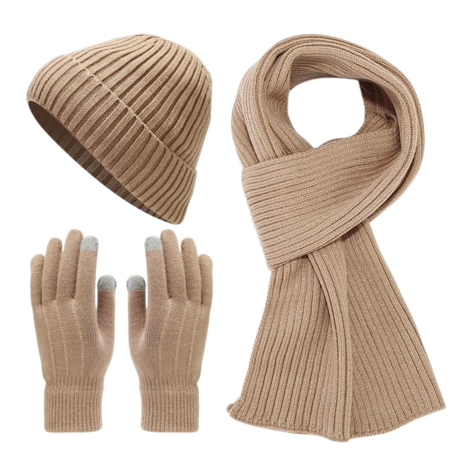 Conjunto gorro bufanda guantes para paseos invernales y actividades al aire libre