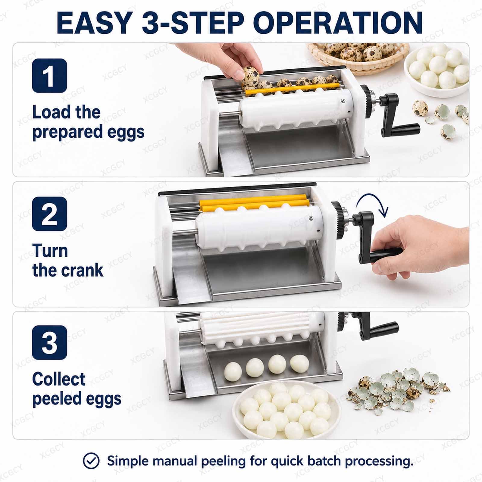 Máquina Manual para Pelar Huevos De Codorniz, Máquina Peladora De Huevos De Codorniz De Acero Inoxidable con Manguera, 50 Kg/h, Descascaradora De Mesa para Codorniz, Snacks Y Preparación