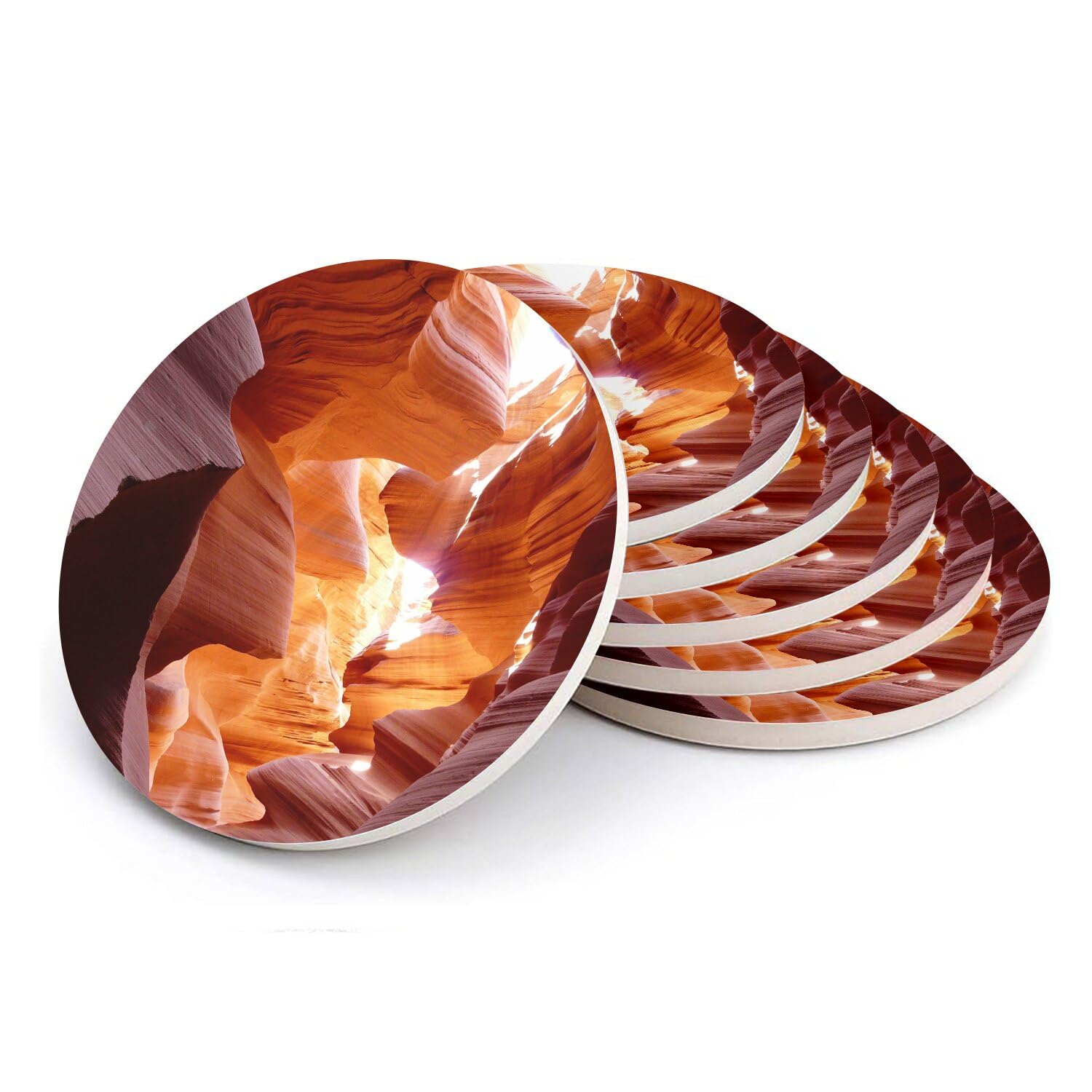 Sous-verre ronds en céramique Antelope Canyon, le cadeau de crémaillère idéal pour voyageur