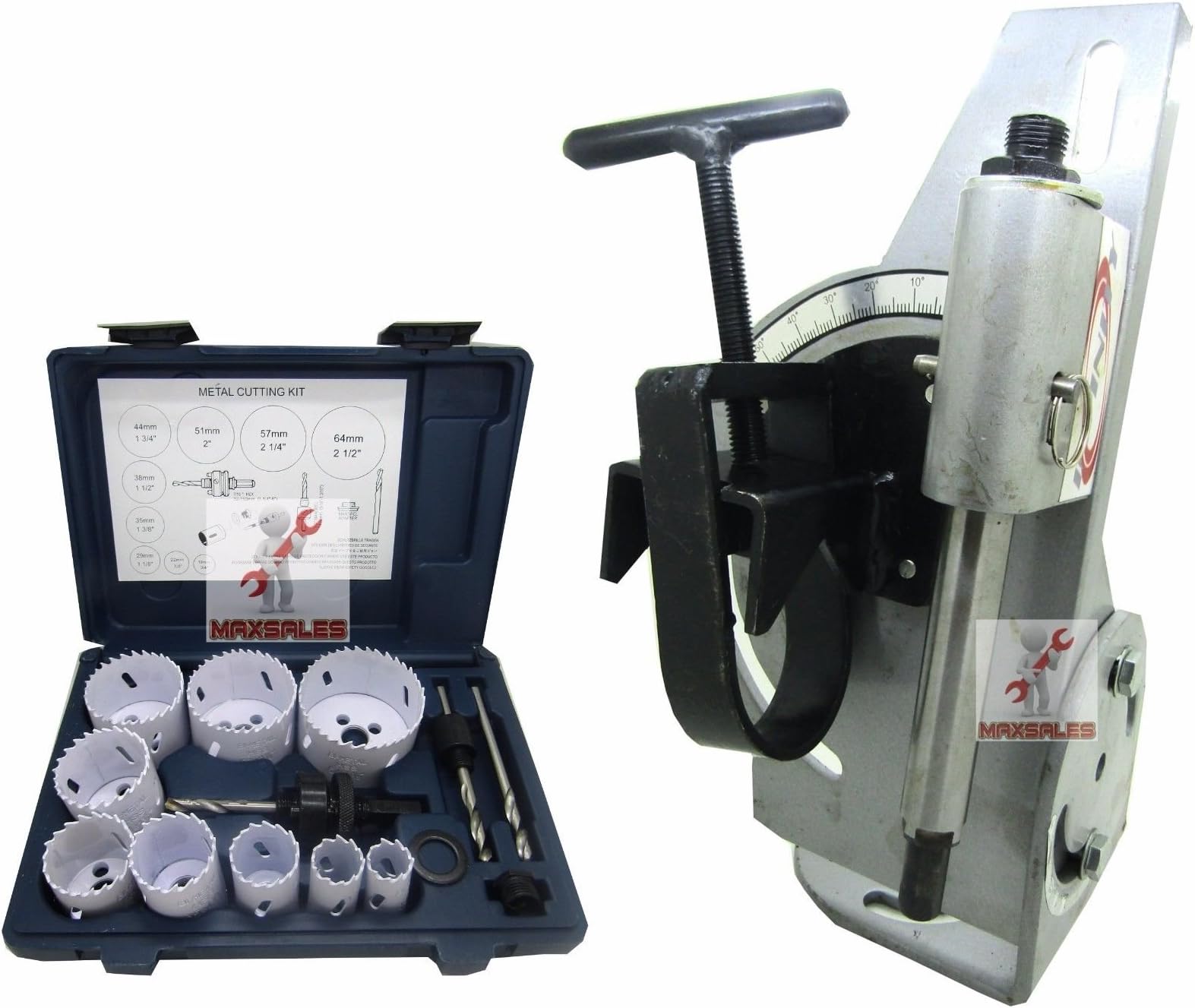 Tube & Pipe Notcher 60 Degree Notch Up To 2-1/8" Tubing & 13pc Bi Hole Saw Kit, Free Tax, Delivered within 10 days