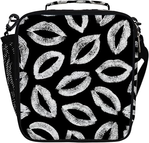 Miniatura 1 de XOLLAR Lonchera para hombres y mujeres, a prueba de fugas, con labios blancos y negros, reutilizable, para el trabajo