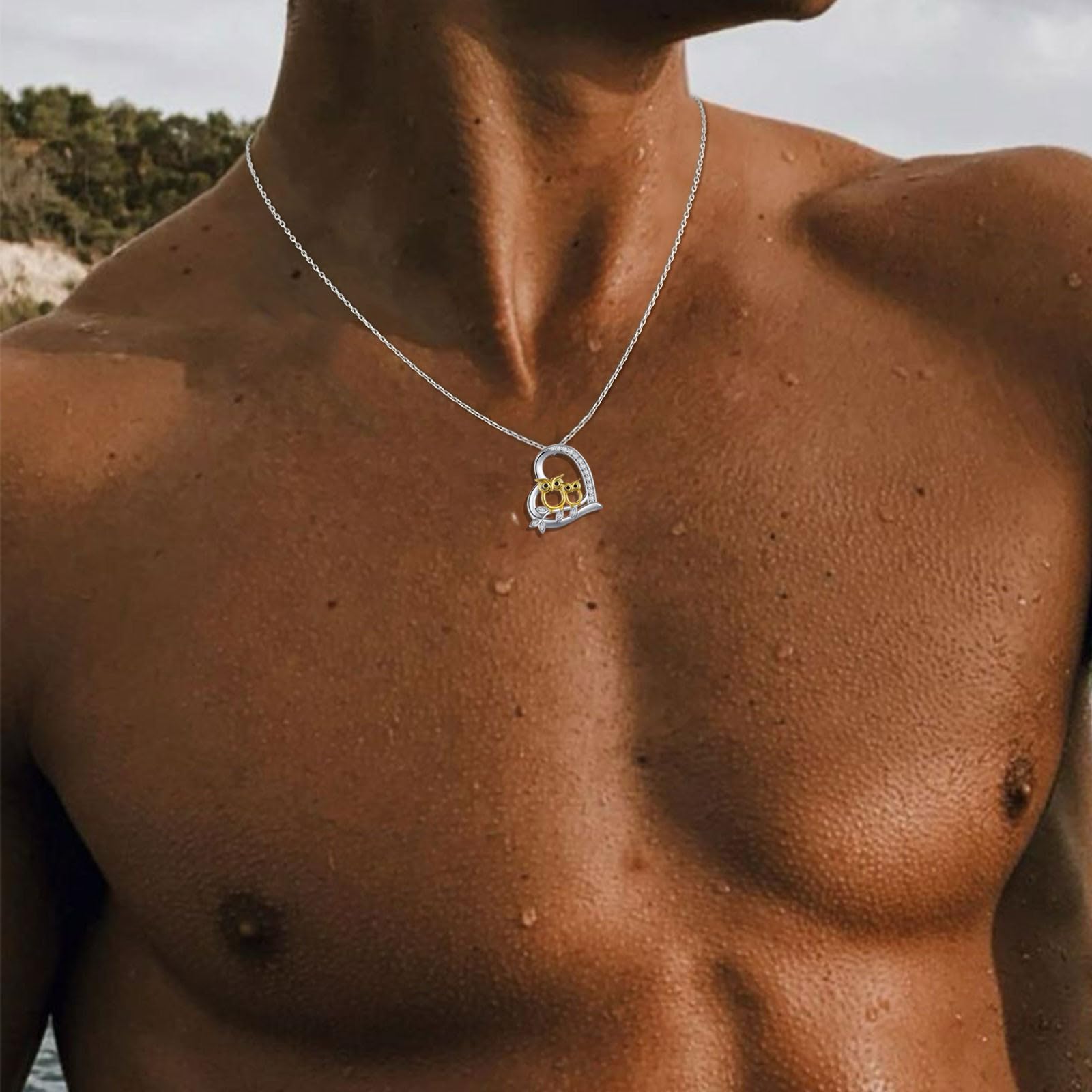 Collar con Colgante de Búho para Mujeres en Plata de Ley 925 Colgante de Corazón de Animales Joyas para Madre Regalo para el Día de la Madre Regalo de Cumpleaños para mamá