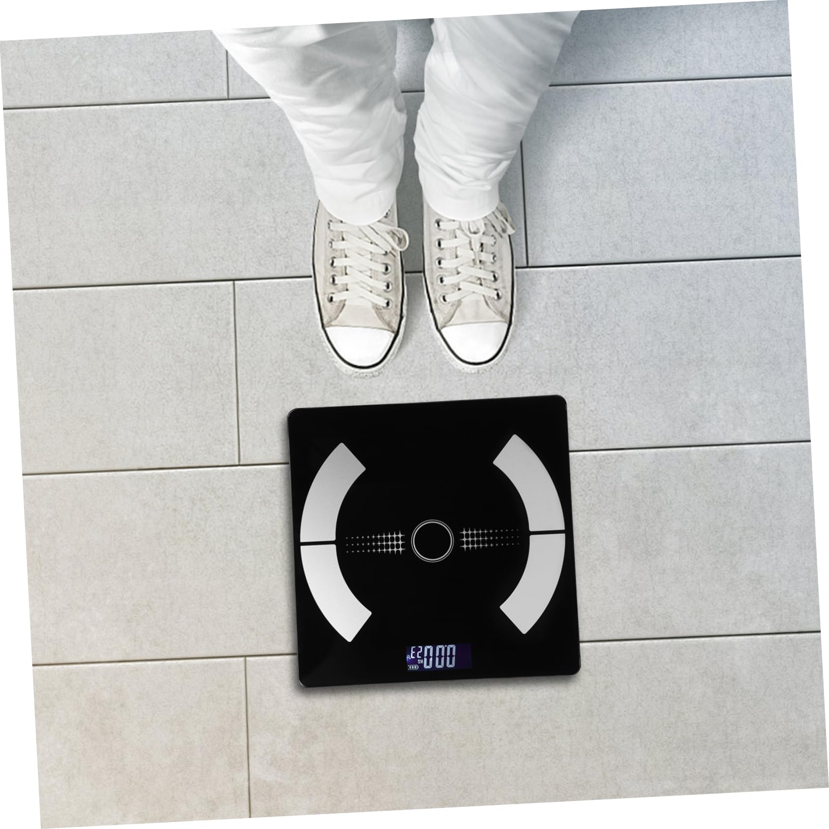 Báscula Digital para Peso y Grasa Corporal Negra de Vidrio | Carga Usb, Pantalla Digital de Lectura Clara, Uso Doméstico para Control de Salud y Fitness
