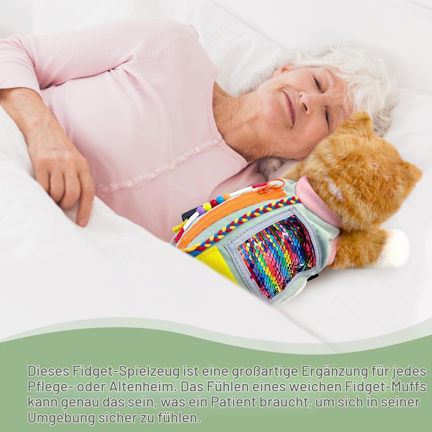 Fidget Blanket, Nesteldecke für Demenzkranke, Senioren & Demenz Beschäftigung Hände, Zappelsensordecke für Demenz, Geschenk und Aktivitäten für Senioren mit Alzheimer oder Demenz