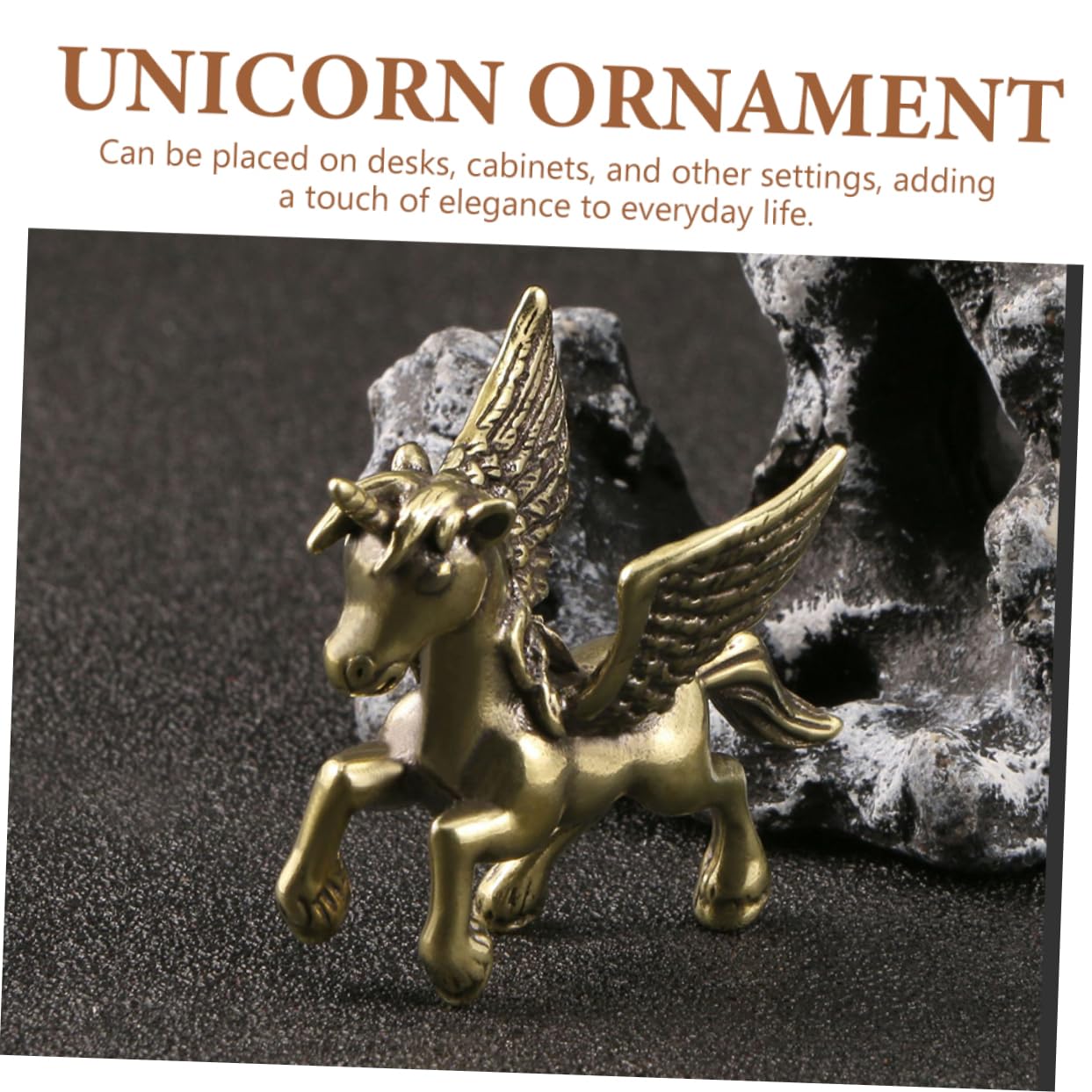 IMIKEYA 4stücke Brass Statue Kreative Einhorn Skulptur Messing Für Schreibtisch-Dekoration Retro Design Langlebig Und Für Und Büro