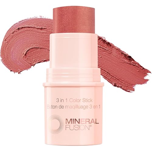 Mineral Fusion 3-in-1 Color Stick, Instant Color Pop and Blush for Cheeks, Creamy Lightweight Formula, Multi-Use Eye, Face, and Lip Makeup, Terra Cotta