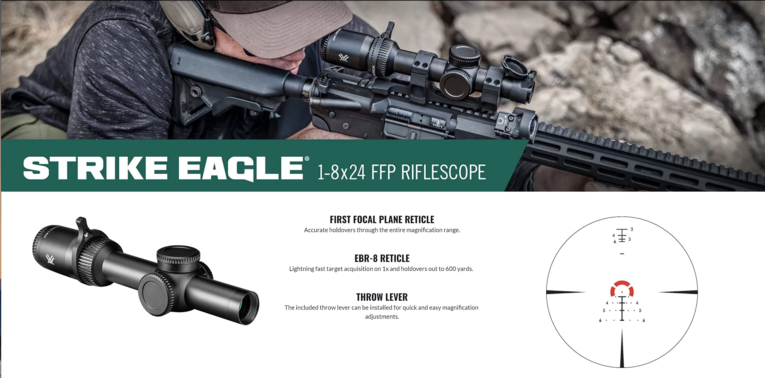 Amazon.co.jp: VORTEX STRIKE EAGLE 1-8X24 FFPスコープ正規輸入