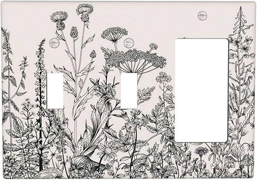 Miniatura 113 de Cubierta de Interruptor de Luz de Palanca de 1 Gang con Estampado de Bosque de Pinos Rústico Campestre, Cabaña Lodge Granero Bosque Forestal de