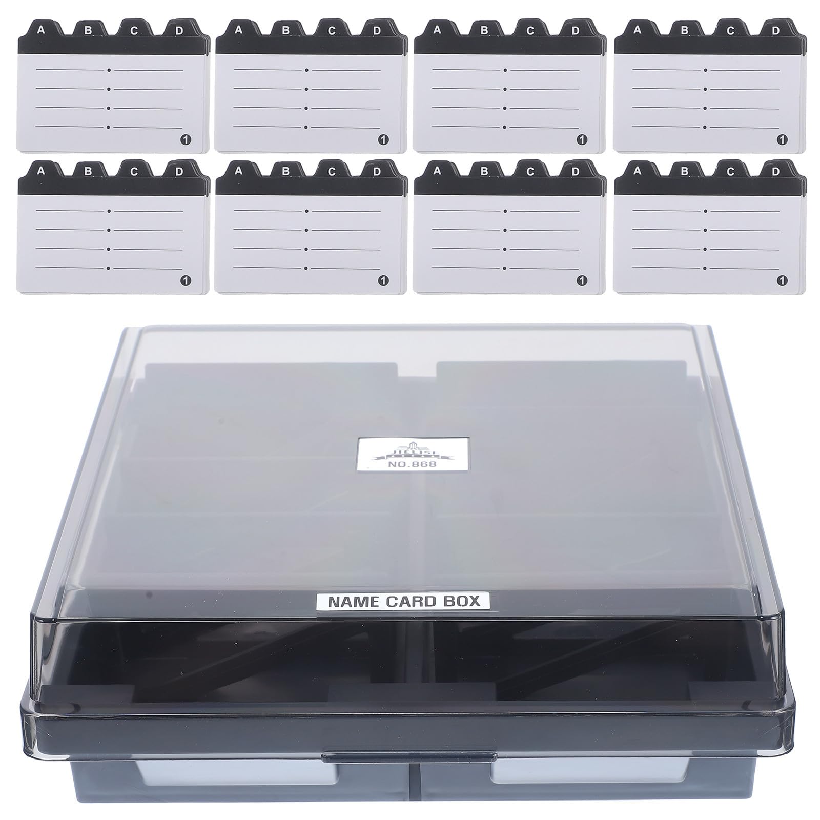 GALPADA Caja de Almacenamiento para Tarjetas de Visita Capacidad de 1000 Unidades, Material Abs Resistente, Diseño Profesional y Estable para Oficina