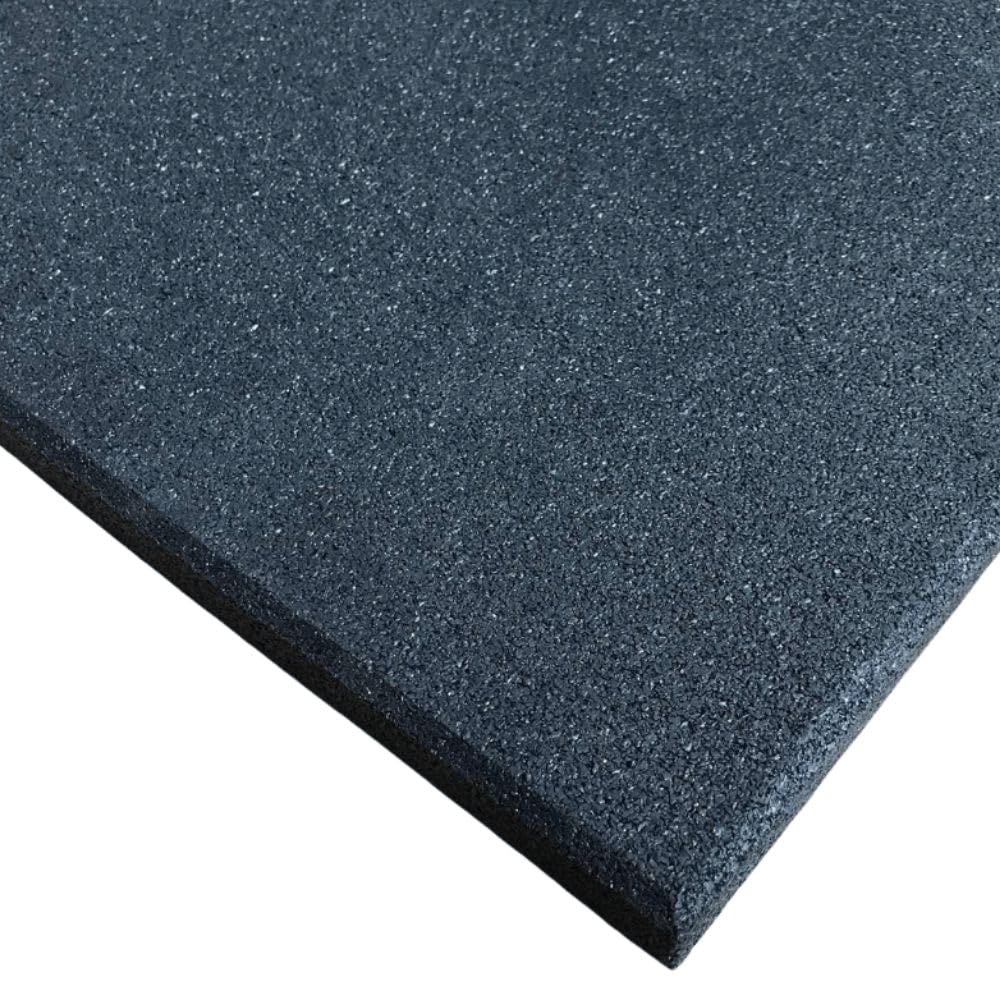 Rubber Crumb Gym Floor Tiles - Heavy Duty Non-Slip Commercial Grade Gym Mats - 1m x 1m (Black, 10mm Thick) — image 1