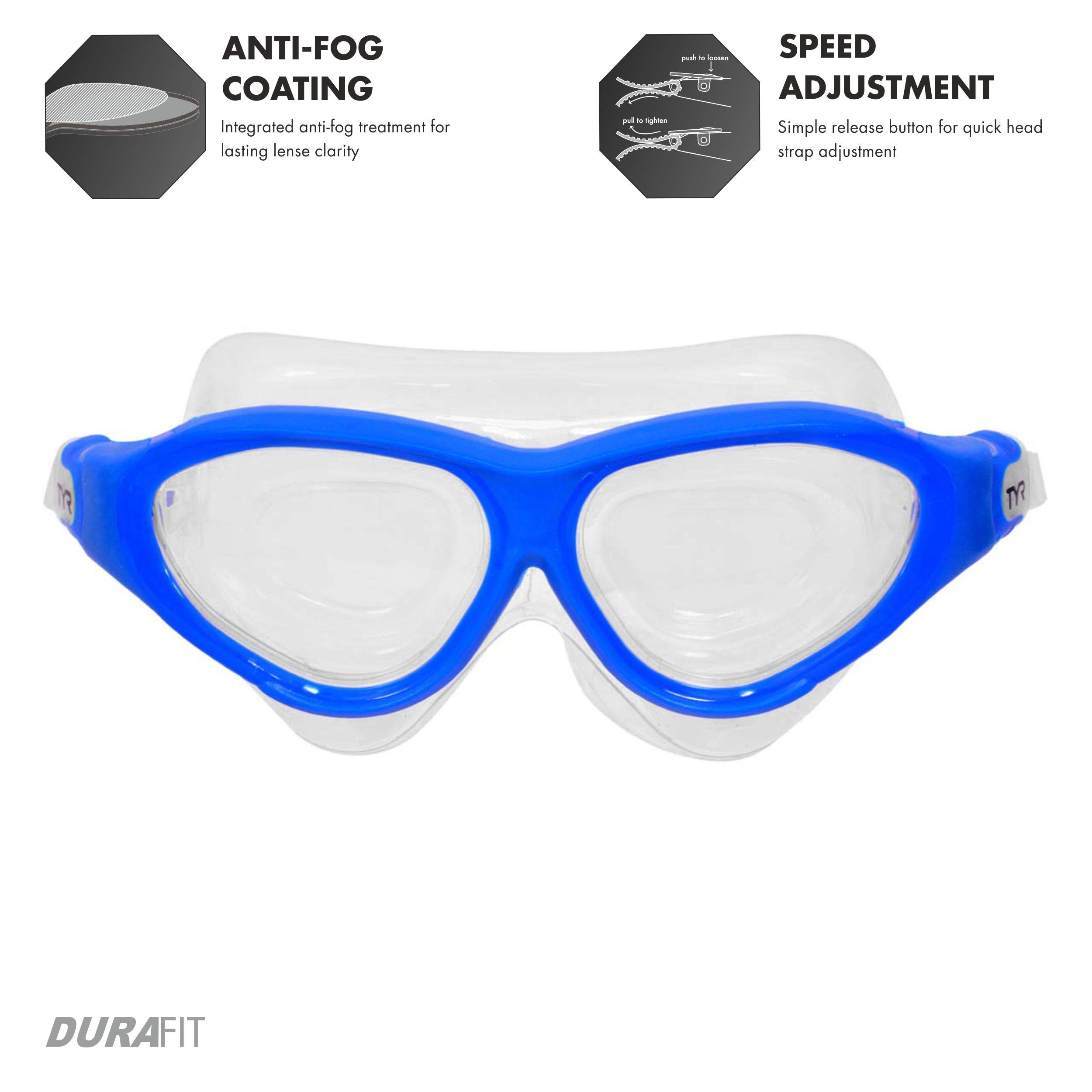 TYR Flex Frame Swim Mask Swim Goggles (Blue)