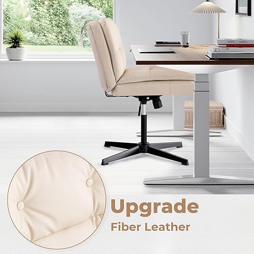 Miniatura 4 de Criss Cross Chair No Wheel Saucer Gaming Armless Swivel Vanity Chair Ergonomic Cross Legged Home Office Computer Chair for Home Living Room Bedroom